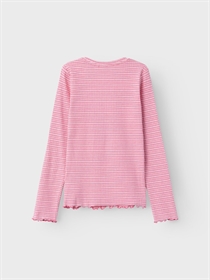 NAME IT Stribet Rib Bluse Vemma Pink Flambé